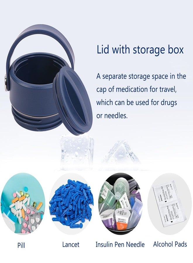 حقيبة تبريد الأنسولين للسفر من بومكي، زجاجة تبريد لأقلام الأنسولين، حقيبة حمل محمولة معتمدة من إدارة أمن النقل الأمريكية، حقيبة تبريد أدوية لمرضى السكري مع قالب جل ثلجي - Image 4